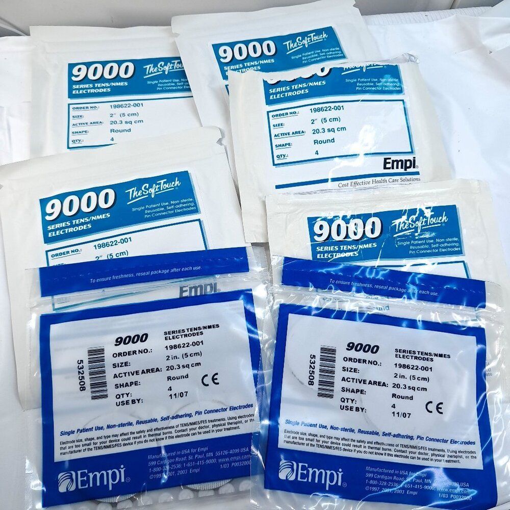 Empi 9000 Series Tens NMES Electrodes 7‎ SETS 2" round 198622-001 PAST DATE READ